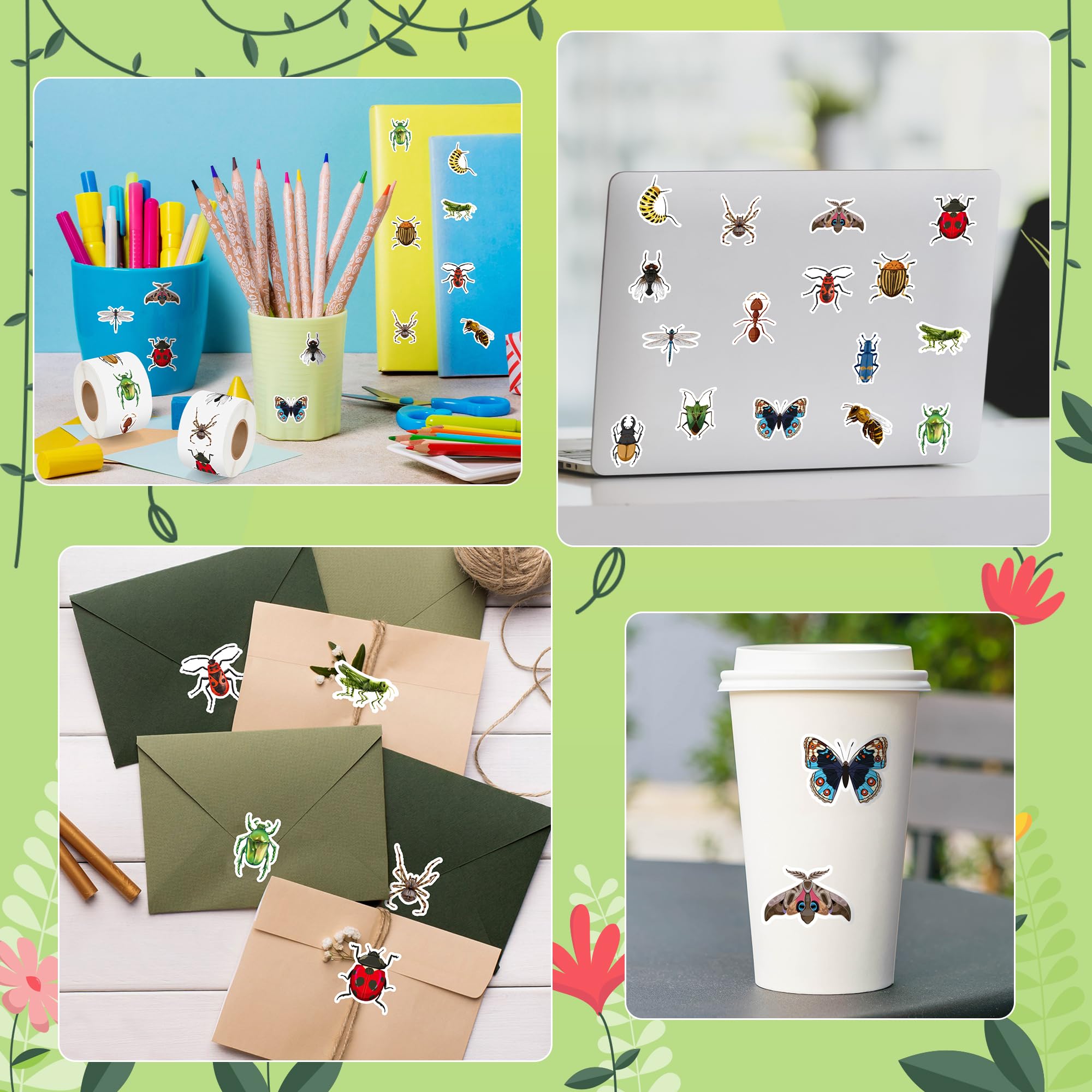 BeYumi insect stickers ideal for nature-themed parties and educational projects.