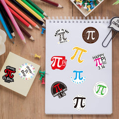 BeYumi Pi Day stickers roll 04 durable decals for notebooks and classrooms.