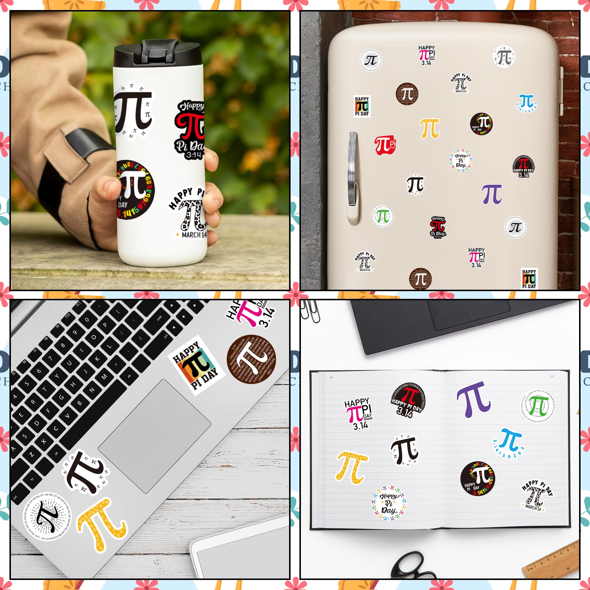 BeYumi Pi Day stickers roll 05 vibrant scrapbooking and planner accents.