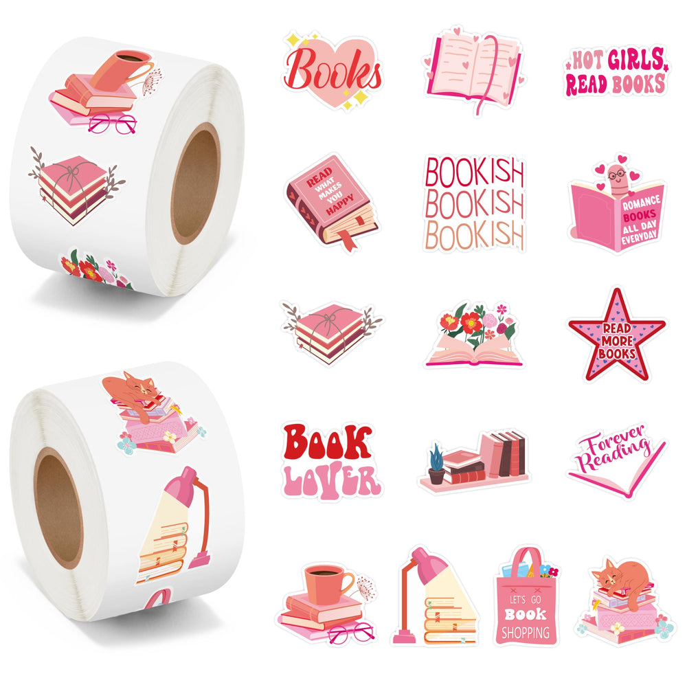 BeYumi pink bookish sticker roll on laptop for personalized, waterproof decor.