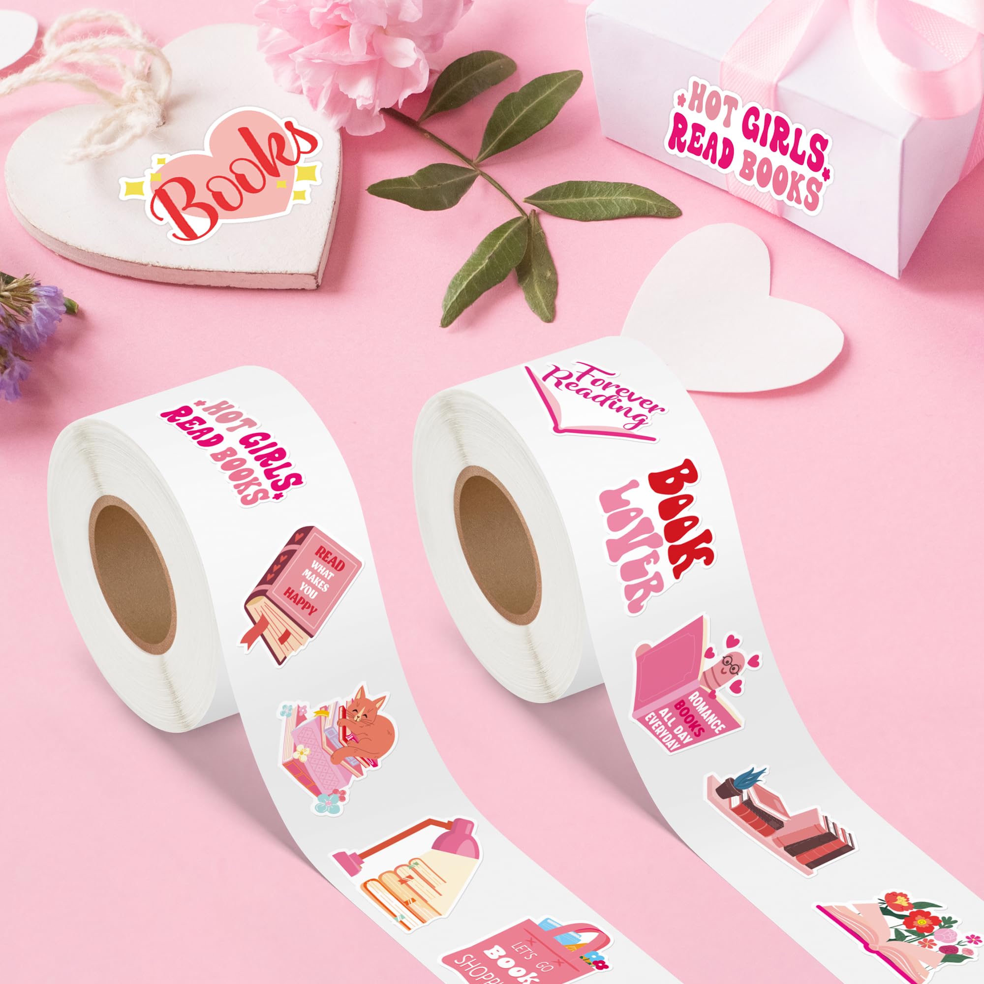 BeYumi pink bookish sticker roll on luggage for quick identification.