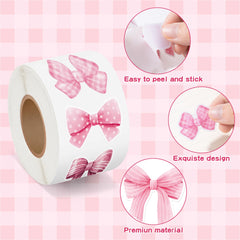 BeYumi Pink Bows on gift wrap adding feminine charm and personalization