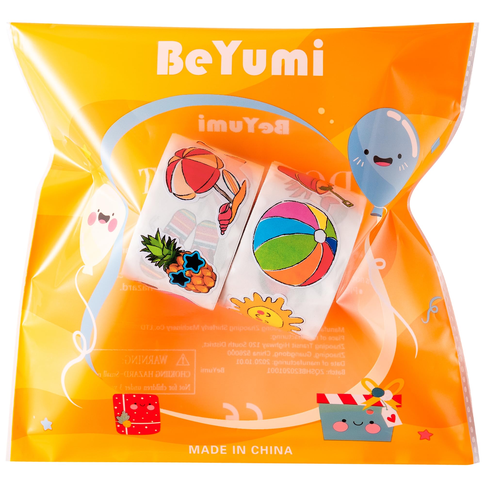 BeYumi roll packaging sticker collection for easy storage.
