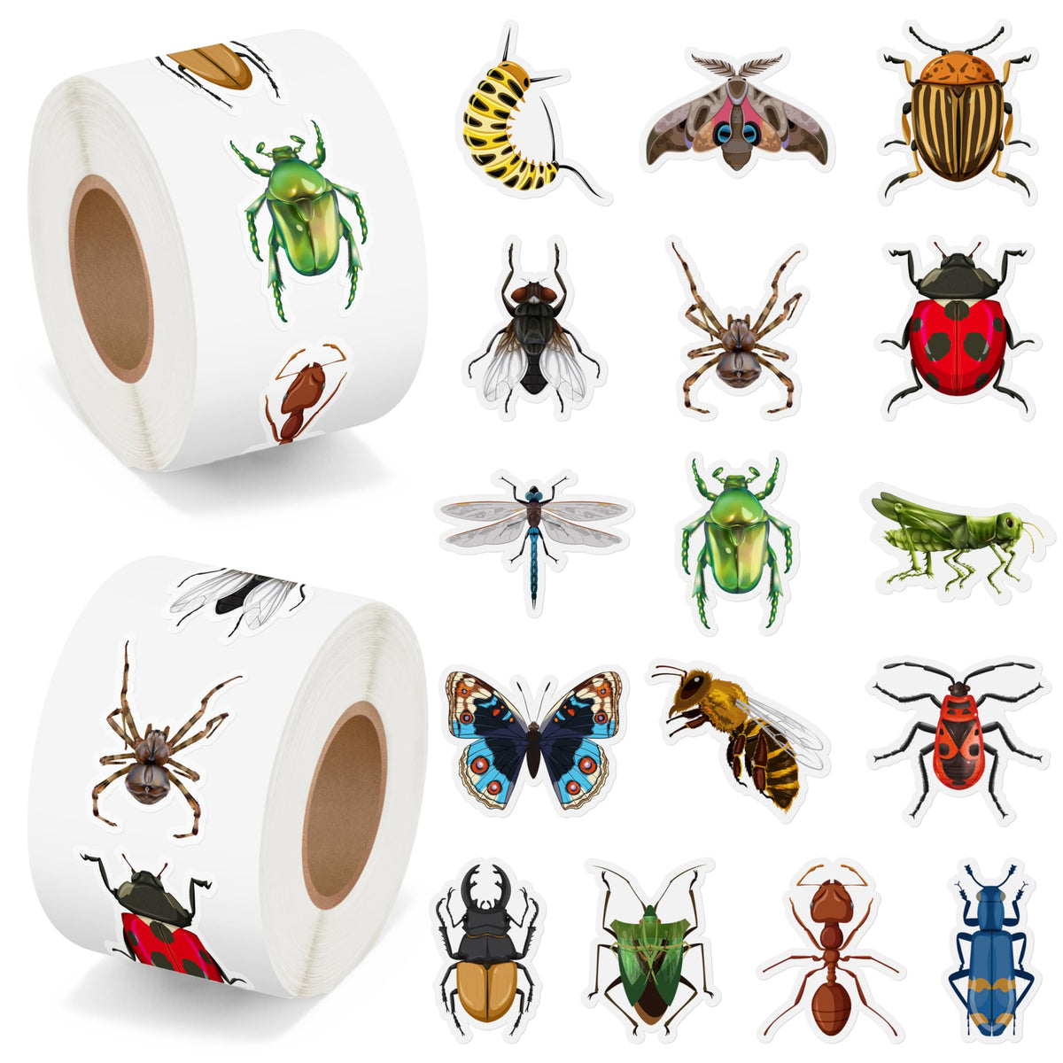 BeYumi spring insect stickers roll 1 with vibrant butterflies for crafts and classroom decor.