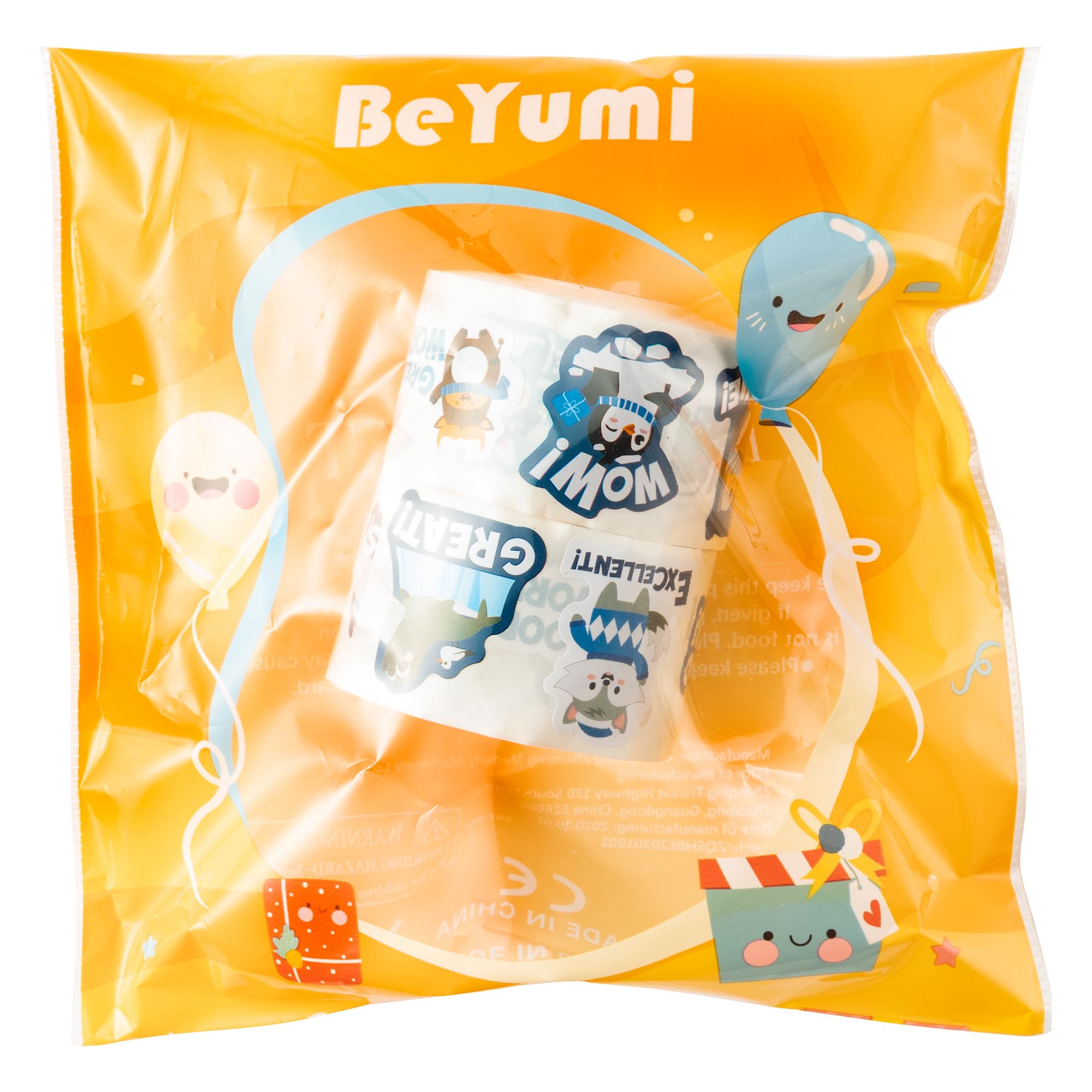 BeYumi gift-pack compatible stickers for bottles and luggage decoration.