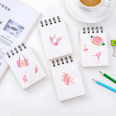 BeYumi ballet-themed stickers on laptops and scrapbooks add personal flair.