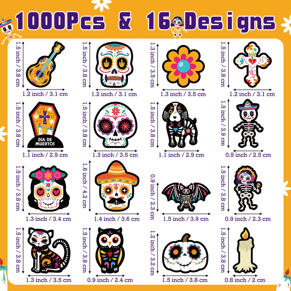 BeYumi sugar skull decals on water bottle for Halloween party