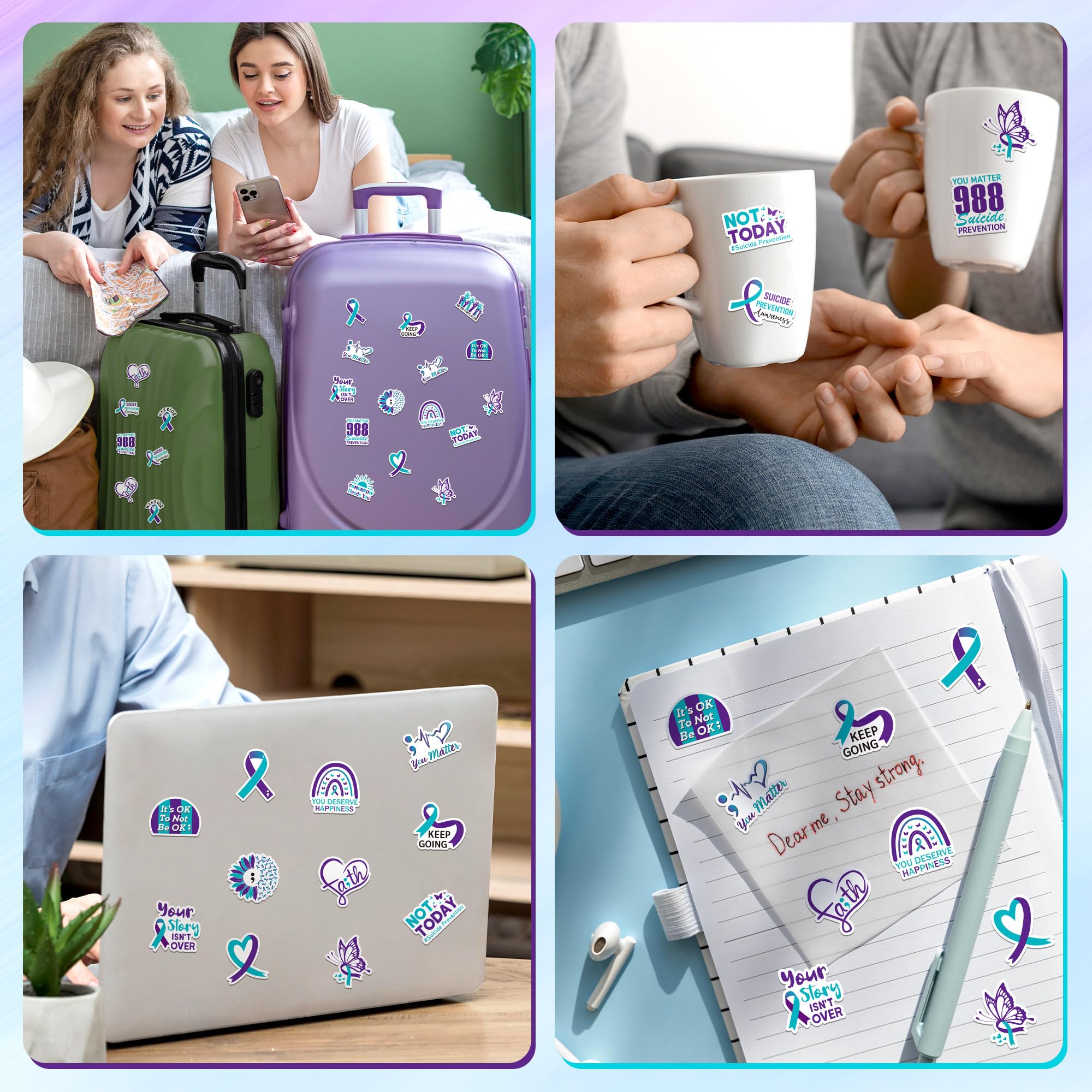 BeYumi two-rolls pack sticker set on luggage spreads awareness during travel