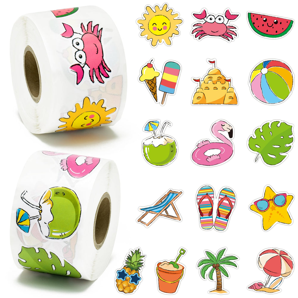 BeYumi Summer Beach Roll Sticker Pack on two rolls for quick decorating ideas.