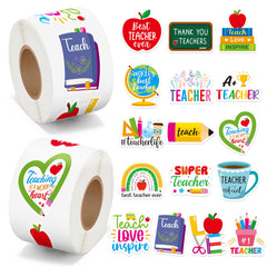 BeYumi Thank You Teacher stickers on a laptop lid celebrate appreciation and motivation.