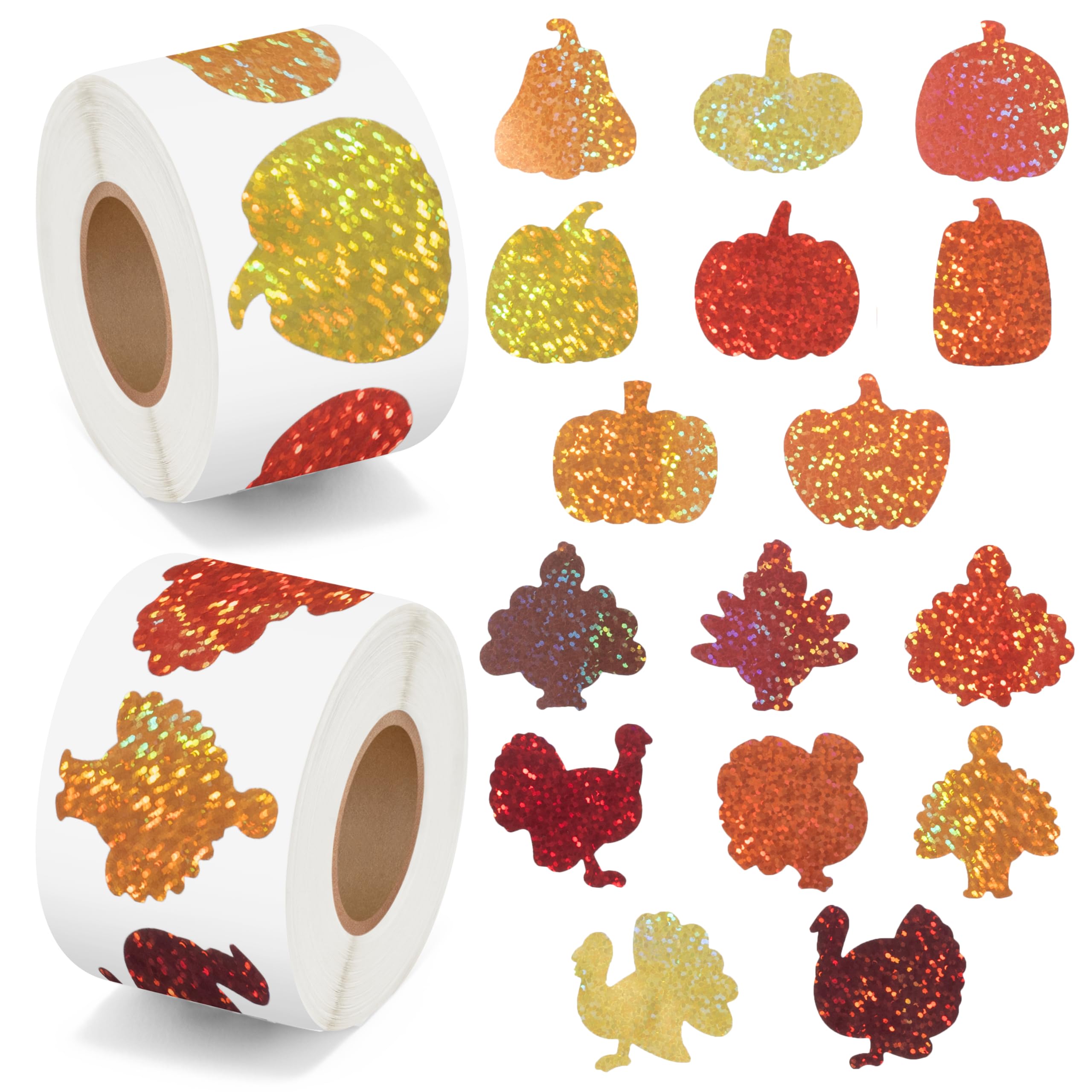 BeYumi Thanksgiving pumpkin-turkey stickers on roll for vibrant classroom crafts