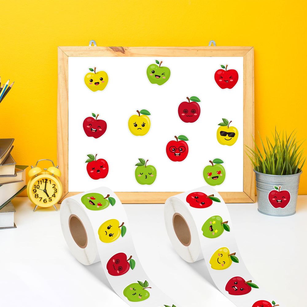 BeYumi apple-sticker decor on notebooks and bottles for everyday cheer