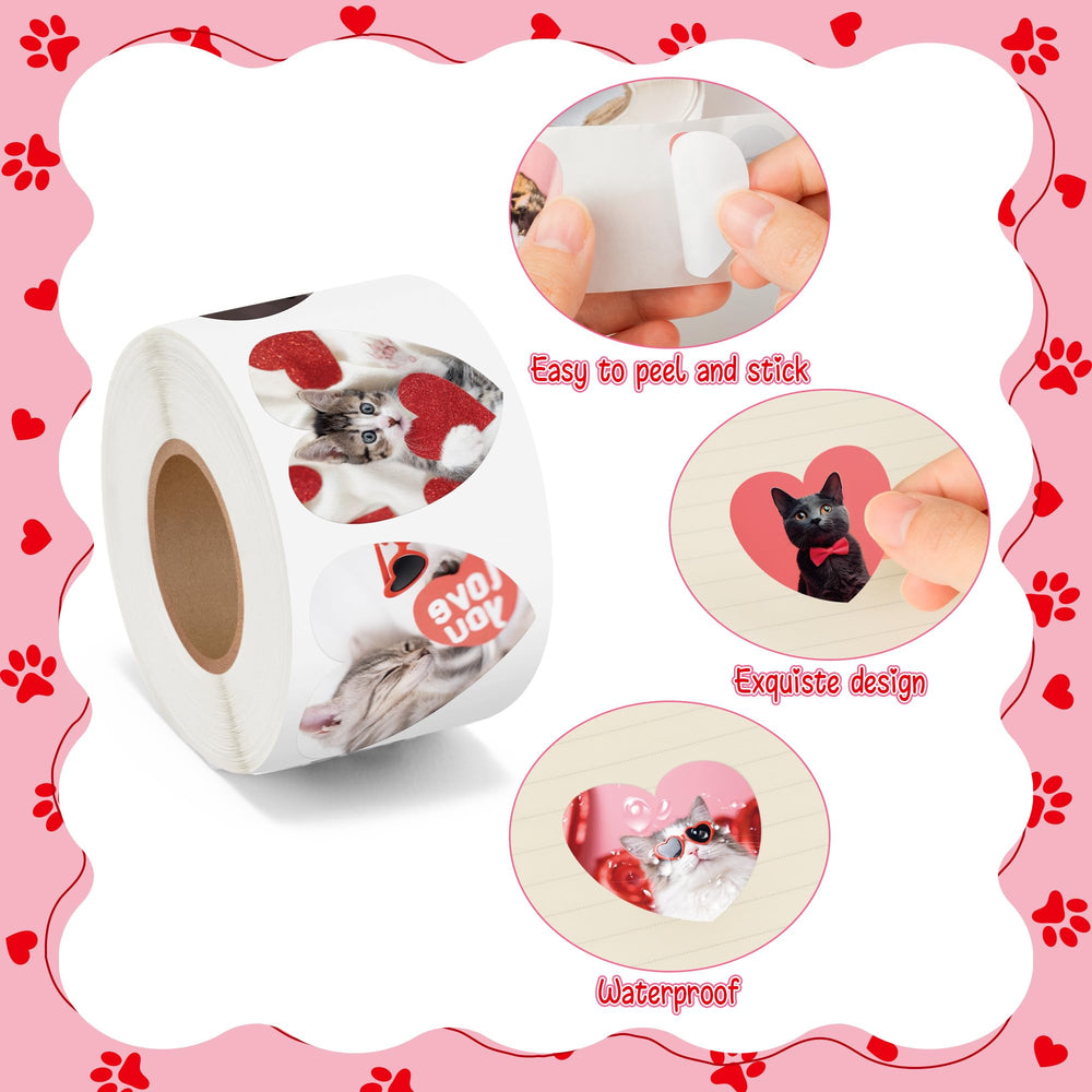 BeYumi waterproof cat stickers on cards and envelopes