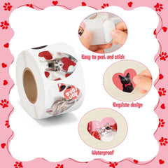 BeYumi waterproof cat stickers on cards and envelopes