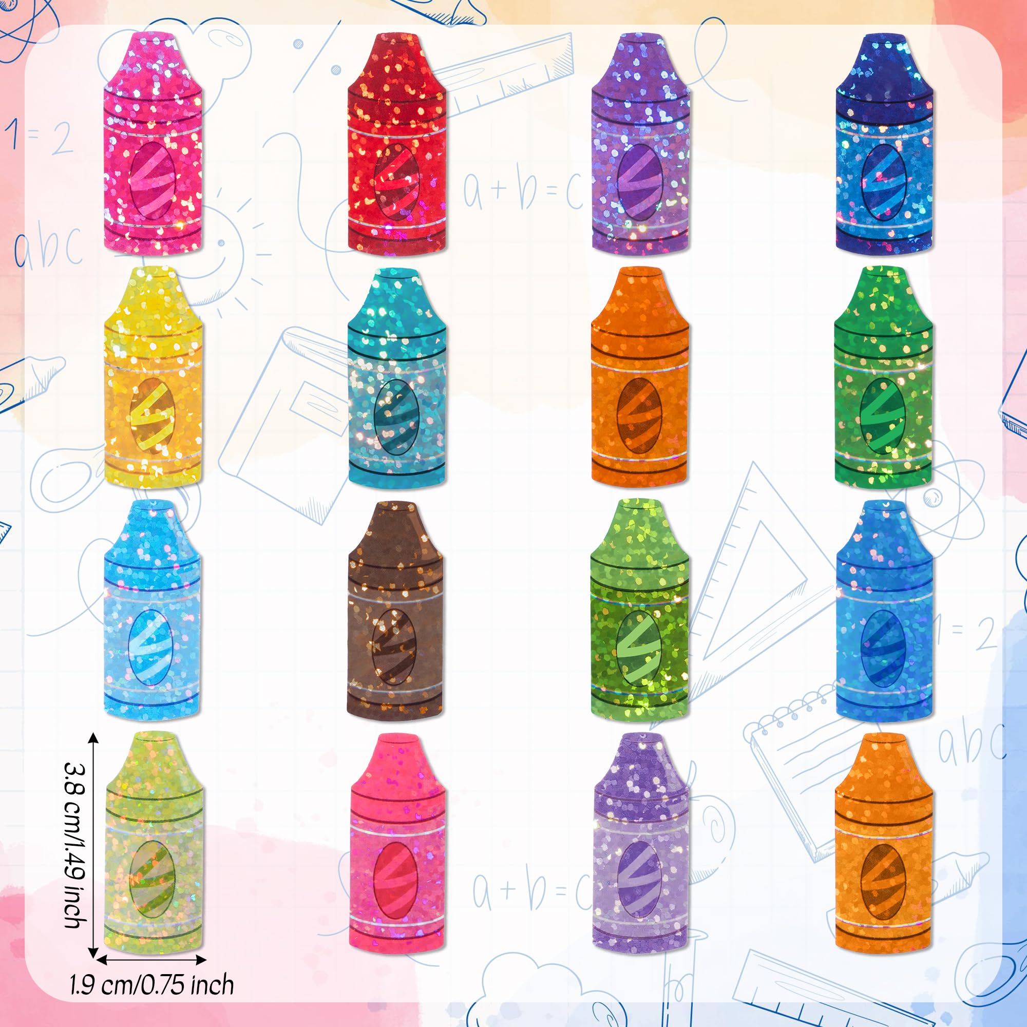 BeYumi waterproof laser crayon stickers resist spills on bottles and laptops