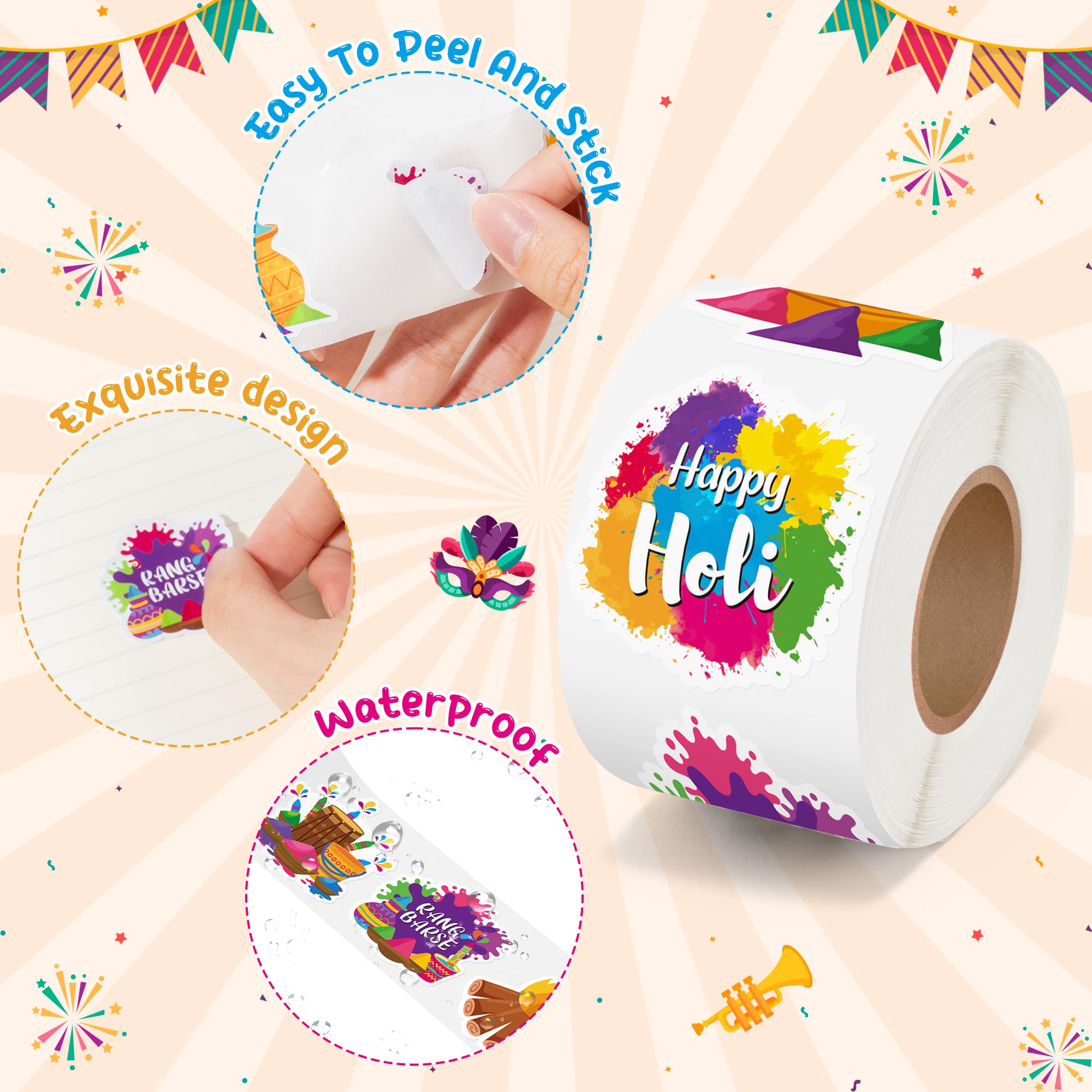 Waterproof vinyl BeYumi stickers with strong adhesion on smooth surfaces.