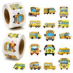BeYumi yellow school bus sticker on laptop adds playful study vibe