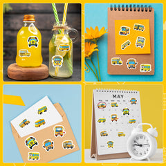 BeYumi yellow school bus sticker highlights classroom supplies
