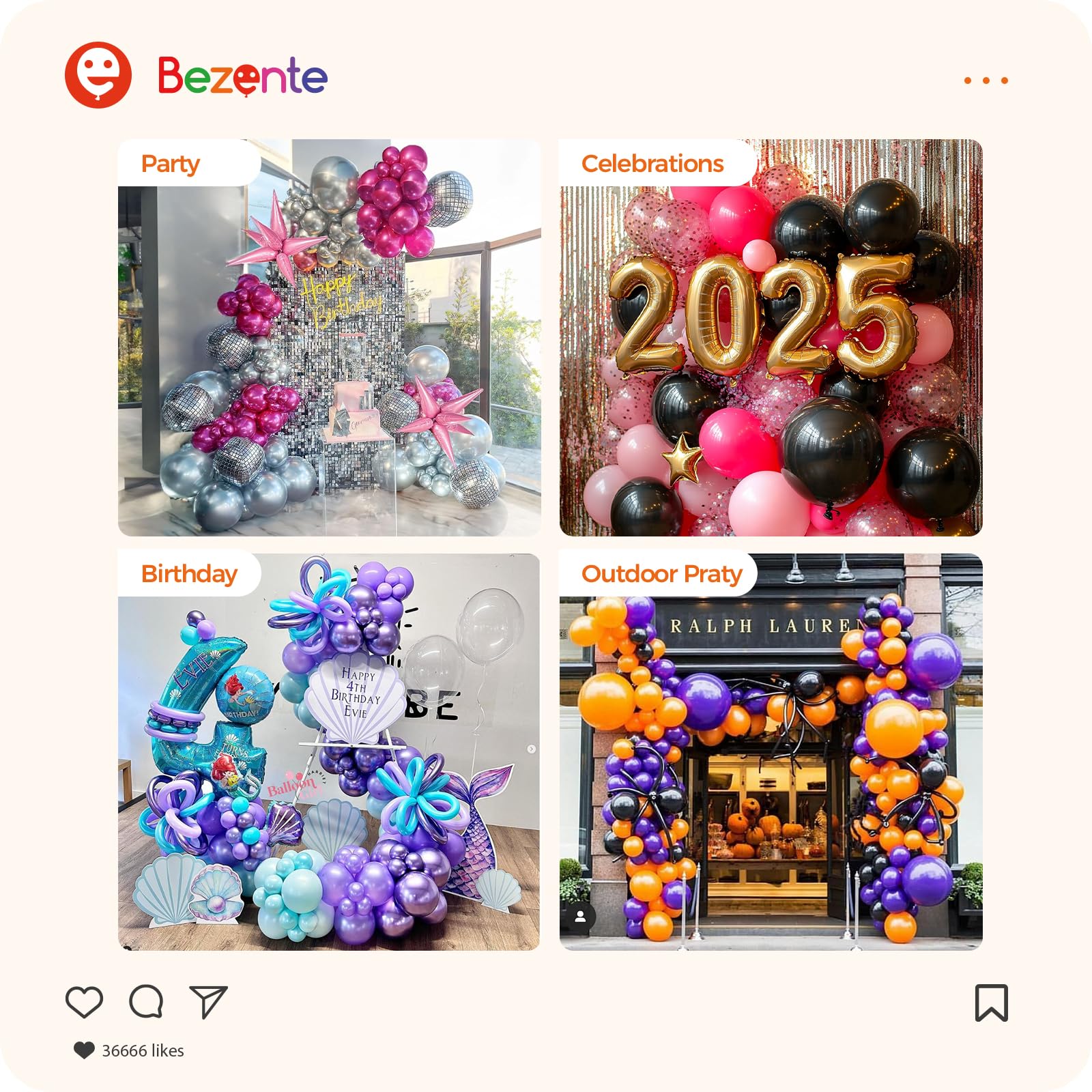 Bezente Balloon Shine fast-2s-sparkle delivers quick two-second shine on balloons.