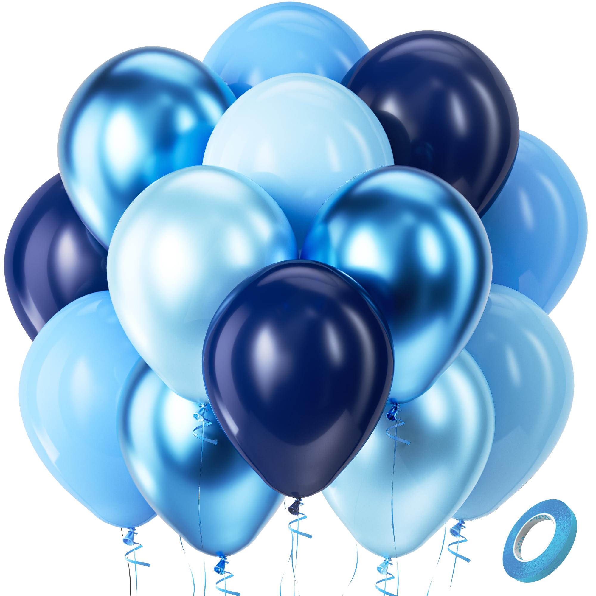 Bezente blue balloons set for eye-catching party decor and cohesive color scheme.