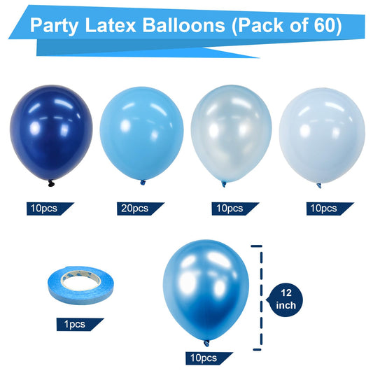 Bezente metallic blue balloons add a luxe shine to celebrations and photo backdrops.