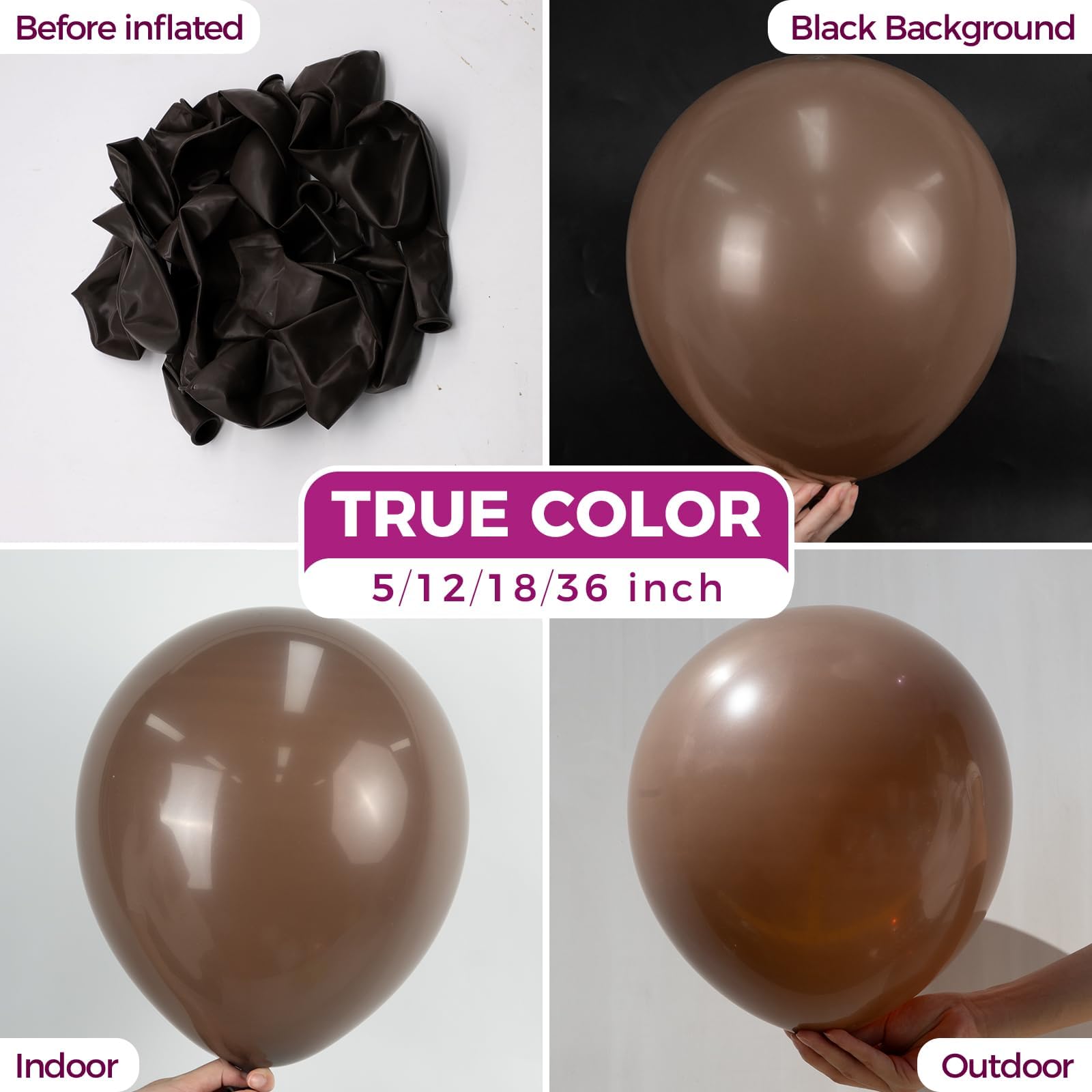 Bezente brown balloons 100-pack ready for large celebrations and versatile color pairing.