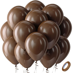 Bezente brown balloons, 12-inch, ideal for rustic party decor with warm tones.