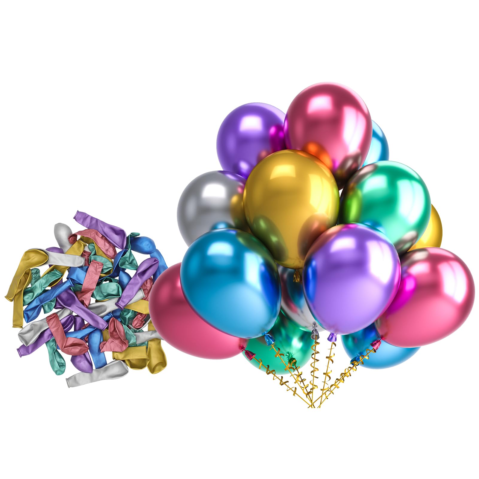 Bezente chrome 5-inch balloons in assorted colors for vibrant party décor.