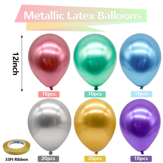 Bezente chrome balloons color assortment ideal for weddings and birthdays