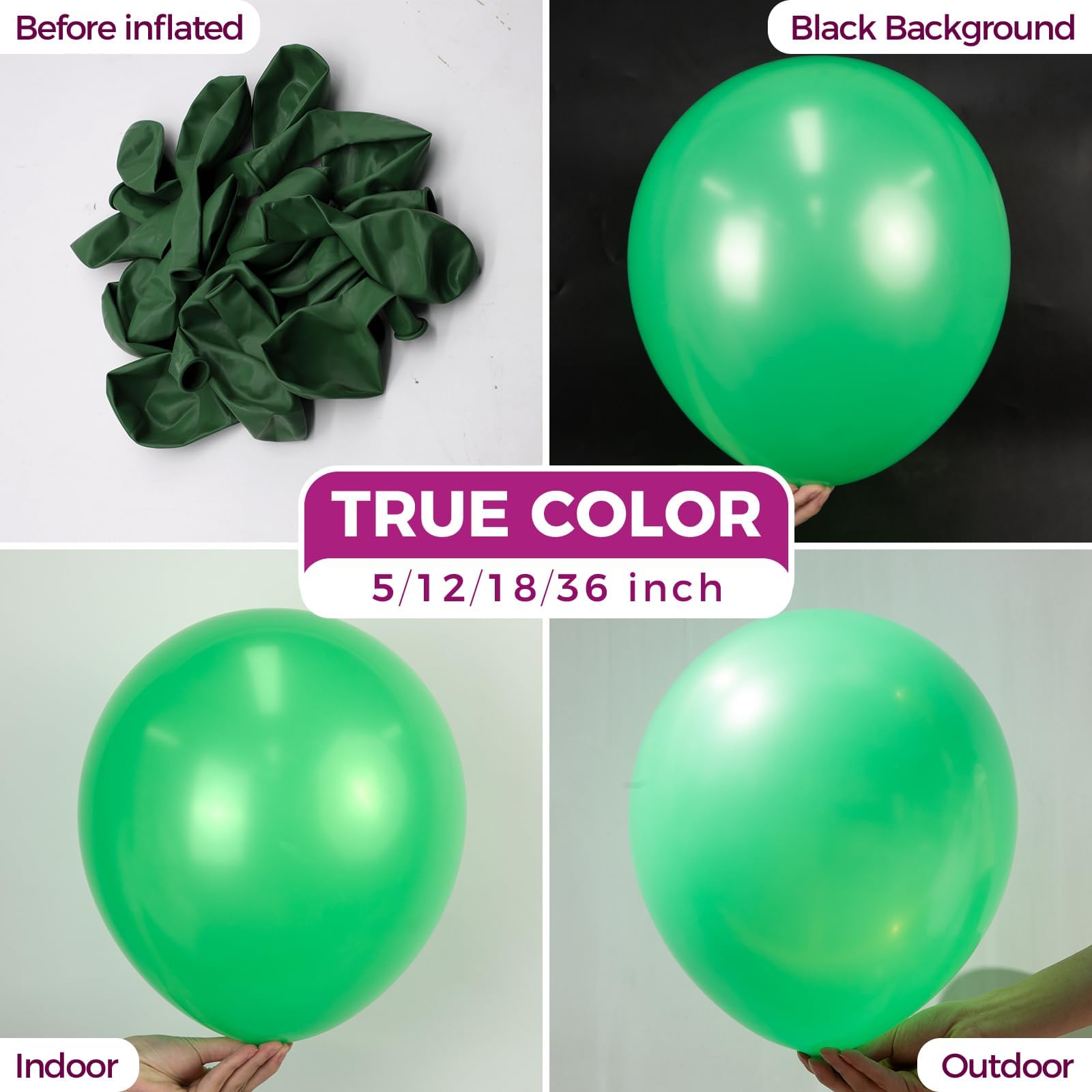Bezente green giant balloon with 33-foot ribbon ideal for photo displays.