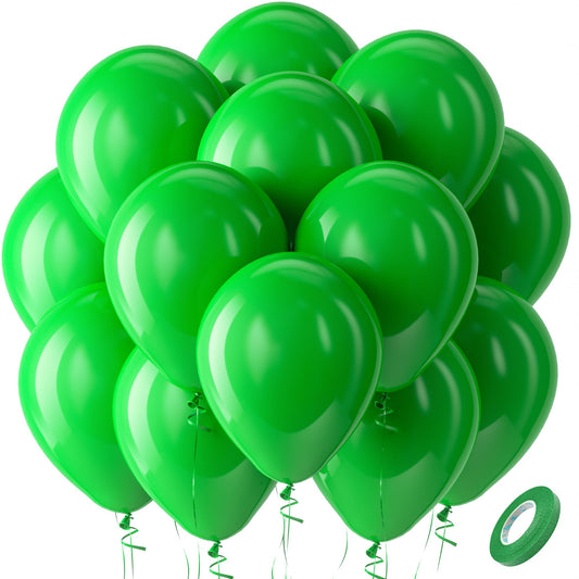 Bezente green balloons 12 inch pack ready for quick green party decor