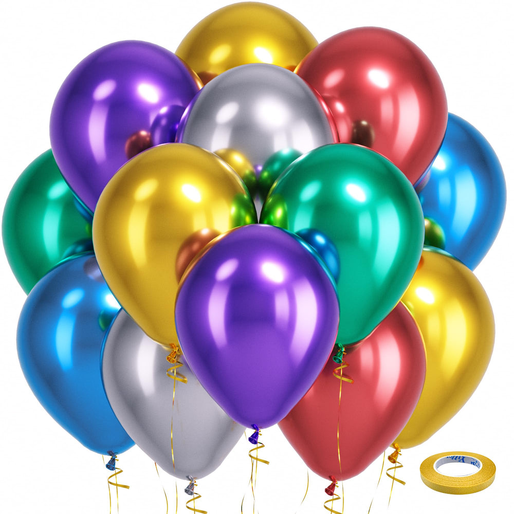 Bezente metallic chrome balloons 12 inch pack for vibrant party decor
