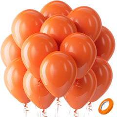 Bezente orange balloons 12-inch pack ready for festive party decor