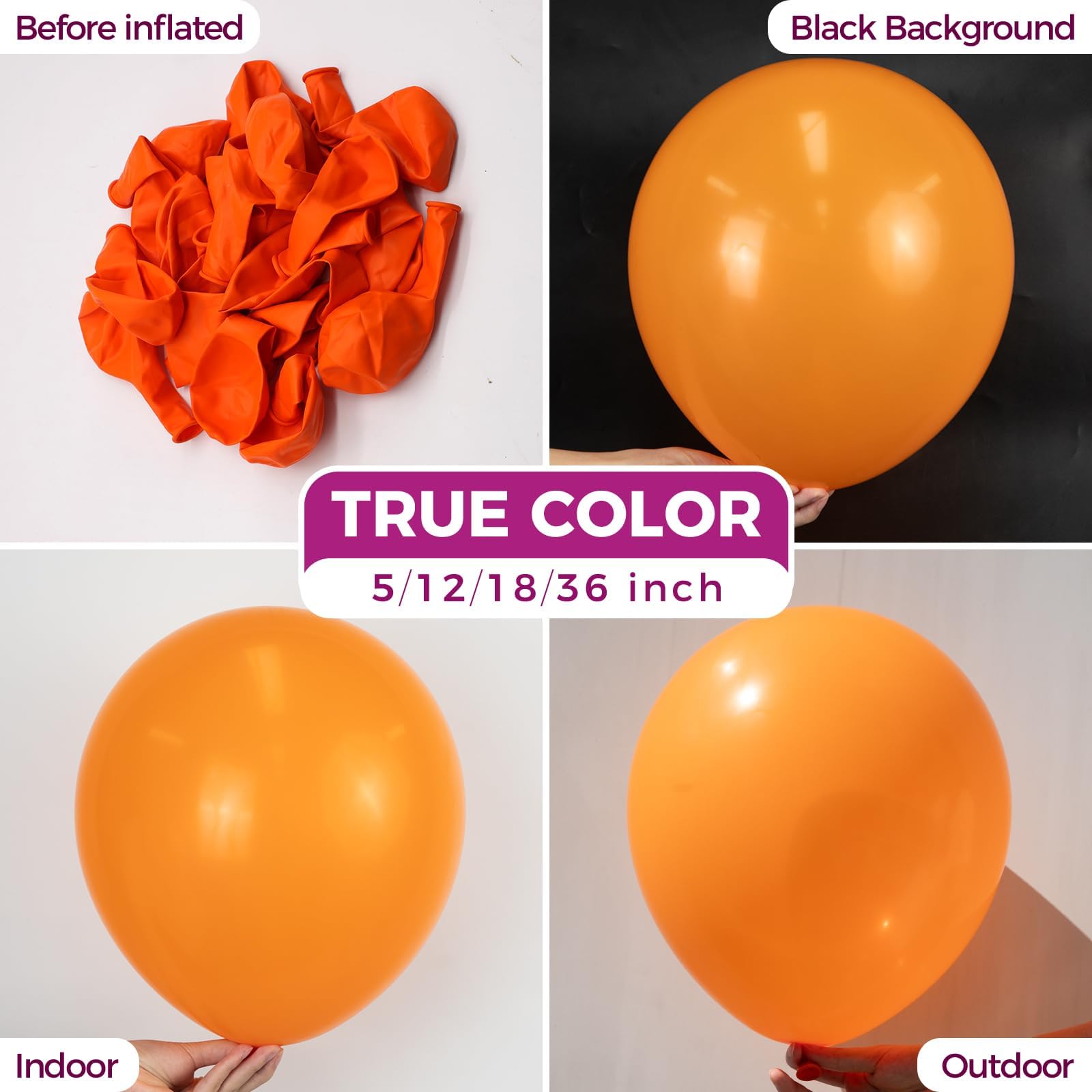 Close-up of Bezente orange latex balloon texture