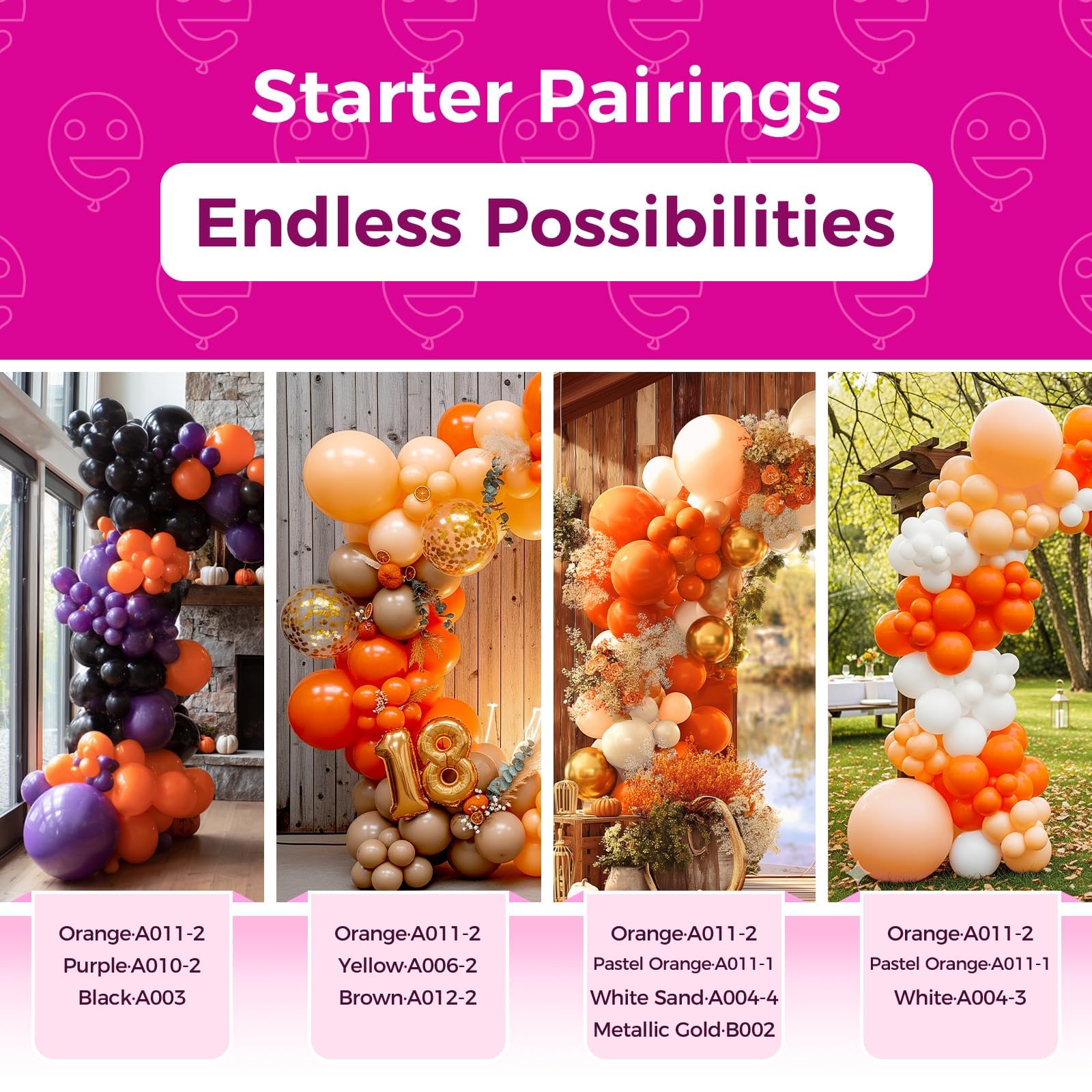 Ribbon included with Bezente orange balloons for quick decoration