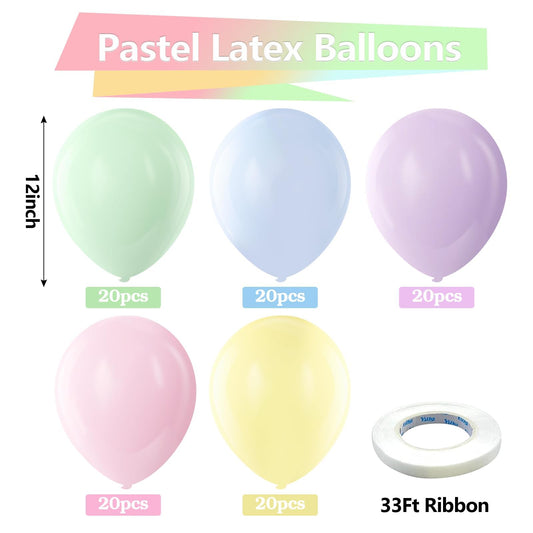 Bezente pastel balloon ribbon 33ft adds elegant garland and setup.
