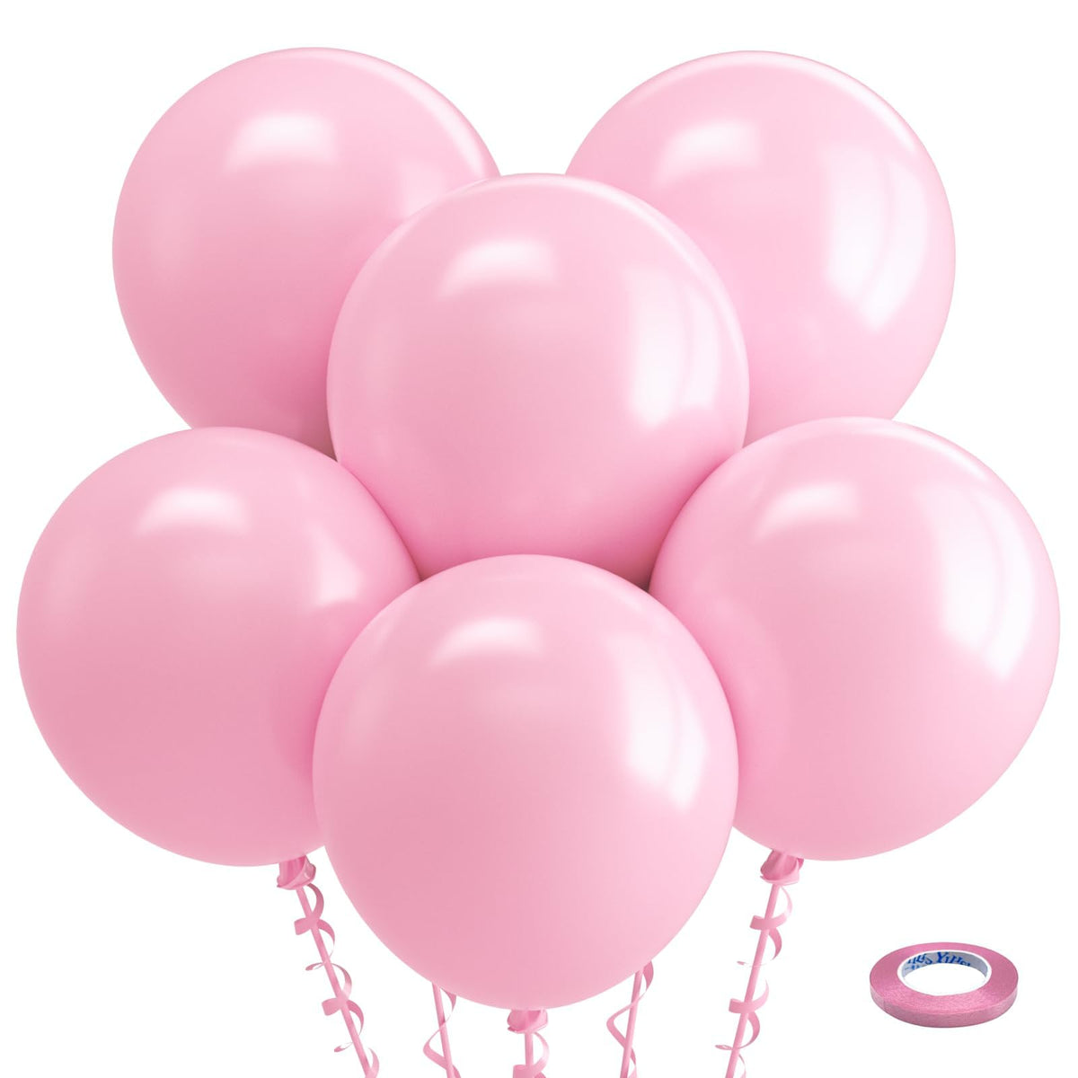 Bezente pastel pink balloons, 18-inch set for festive decor with durable latex.