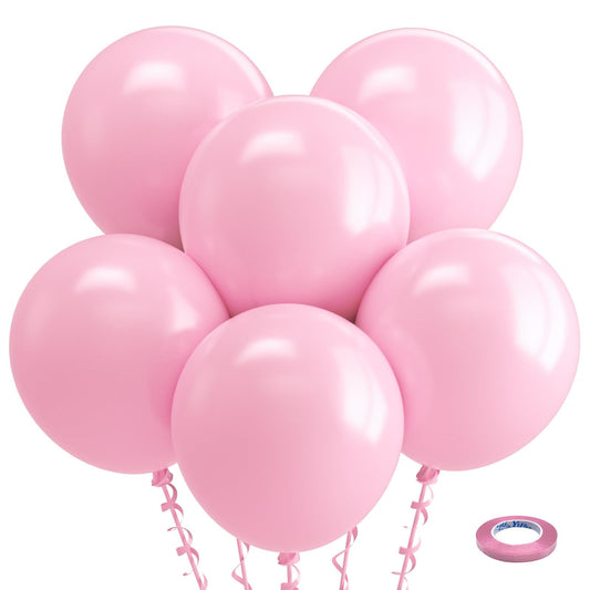 Bezente pastel pink balloons, 18-inch set for festive decor with durable latex.