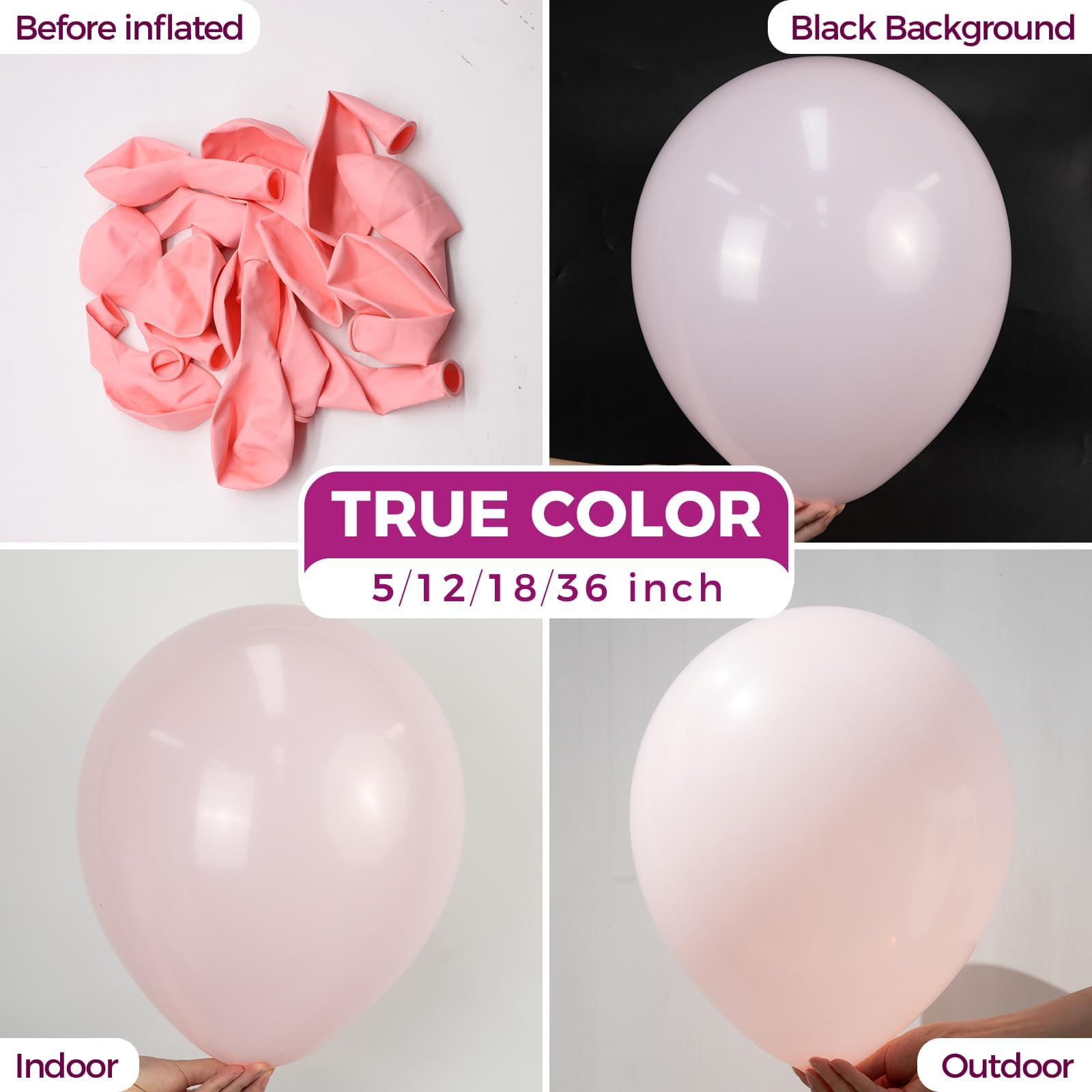 Bezente pink balloon close-up showing thick latex for lasting decoration.