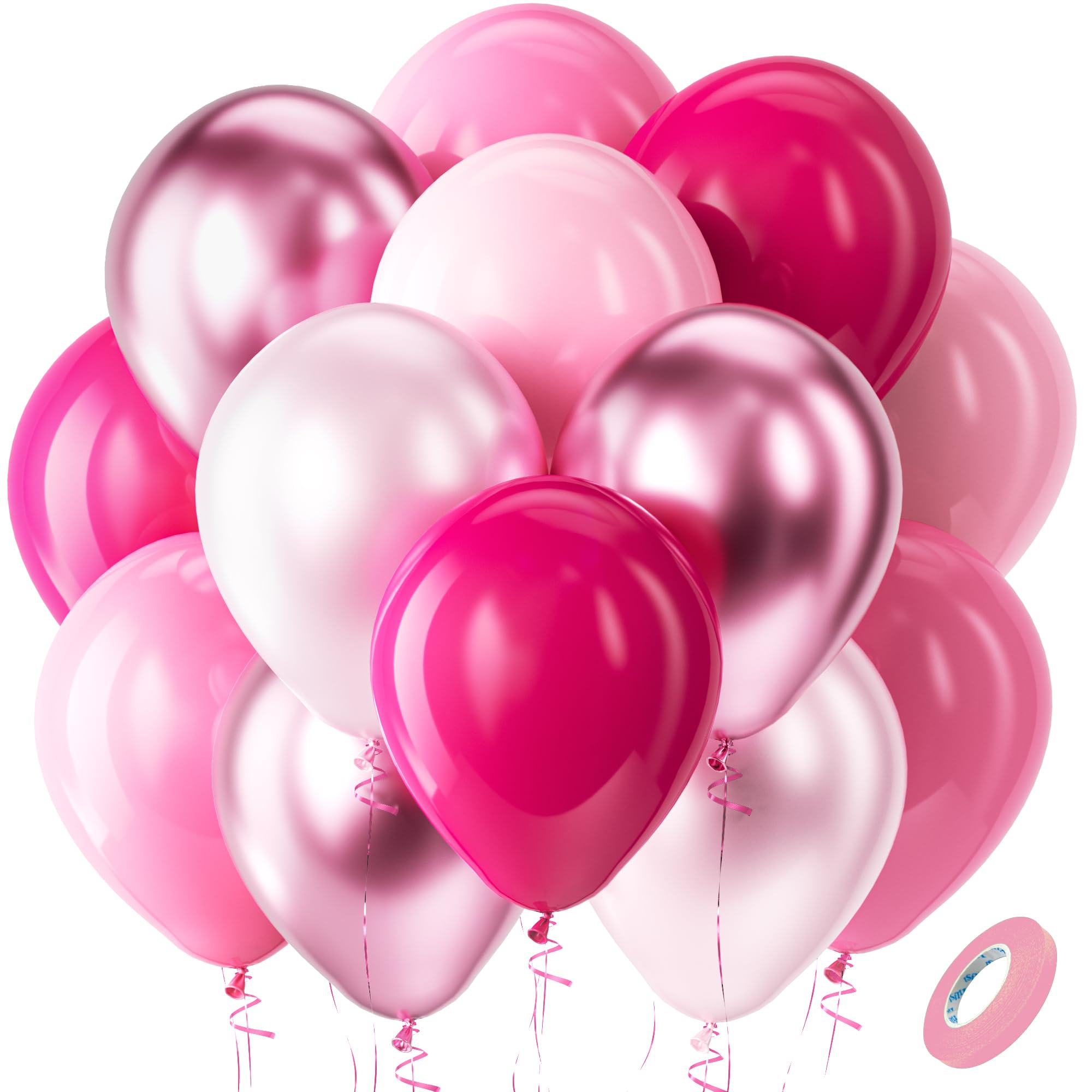 Bezente pink balloons set 60pc 12in for vibrant party decor inspiration