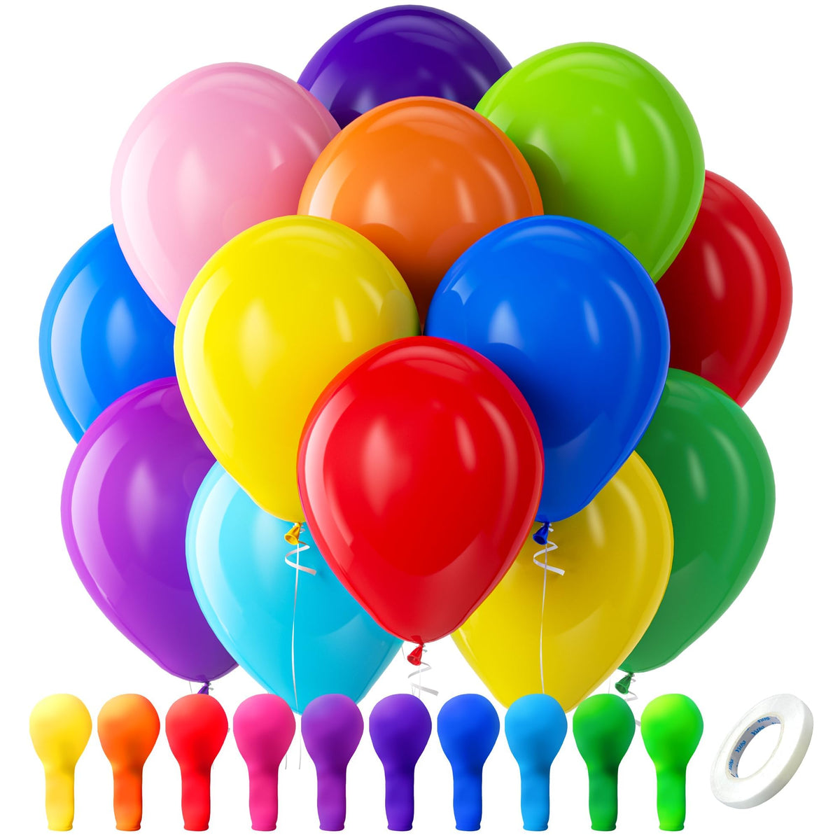 Bezente rainbow balloons set for vibrant 12-inch party decor.