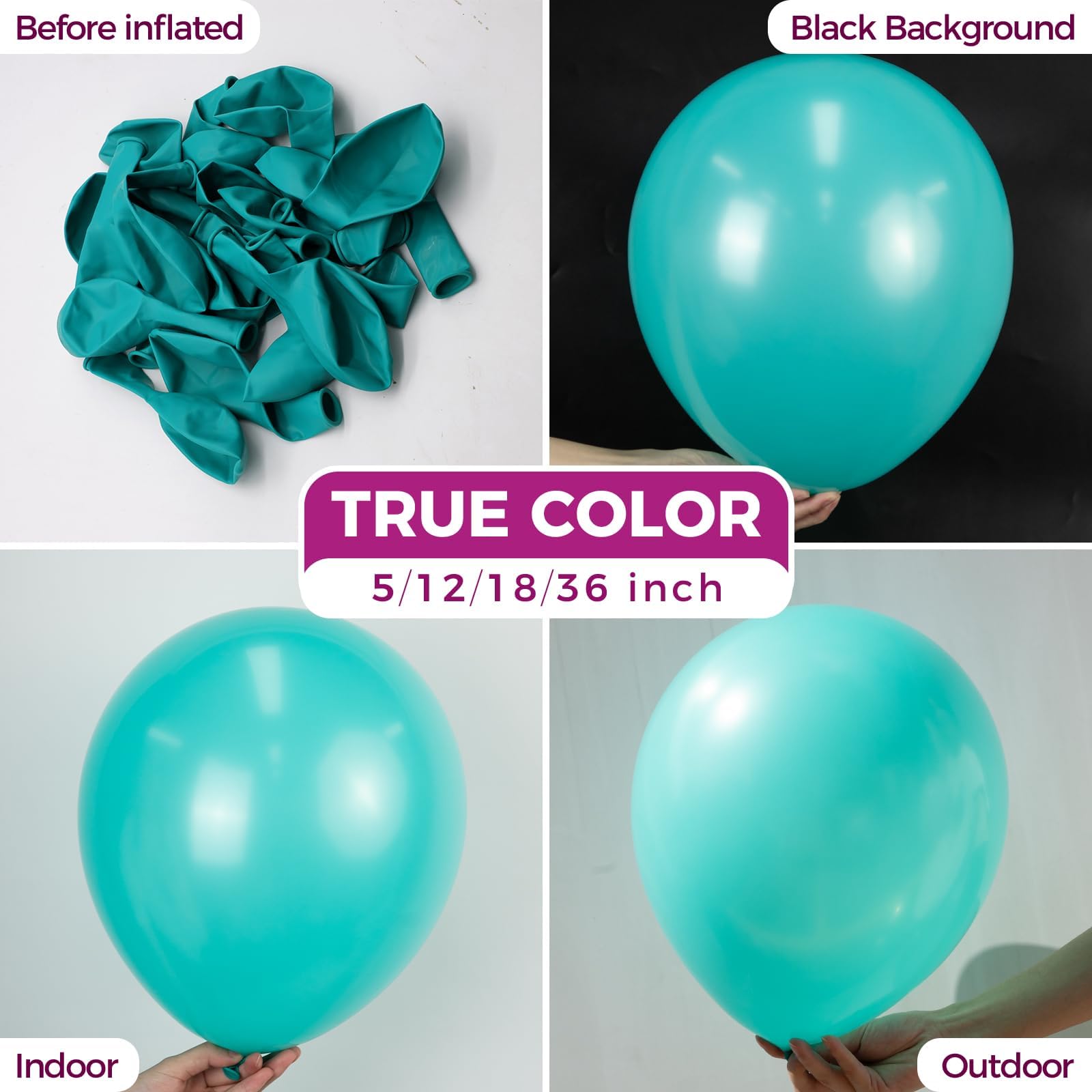Bezente teal balloons set includes 30 pieces with ribbon for quick party decor.