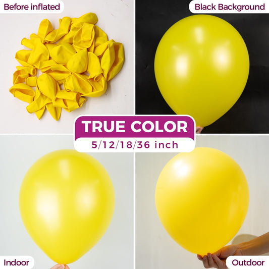 Bezente yellow giant balloon surface close-up showing smooth latex and premium quality.