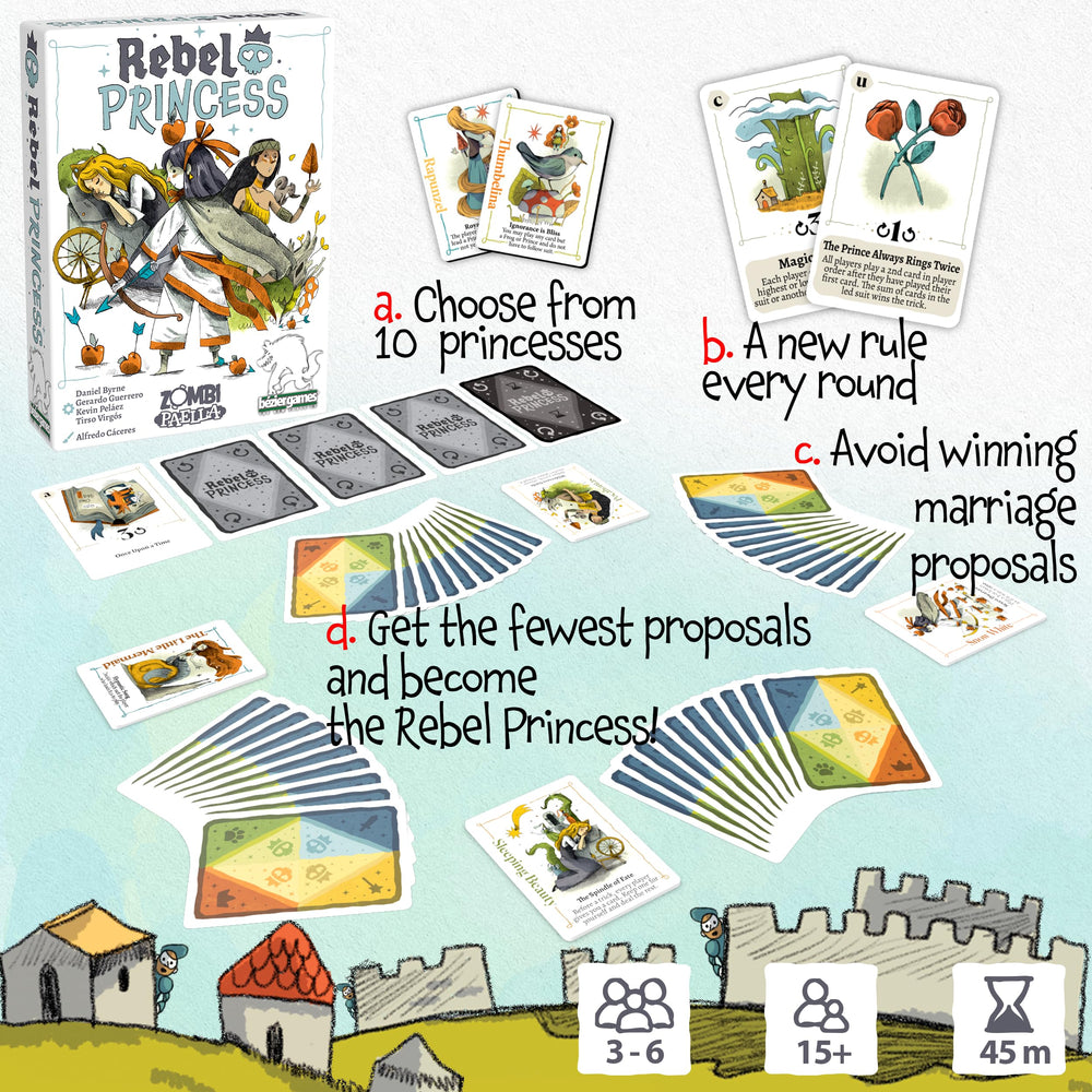 Bezier Games Rebel Princess queen powers introduce dynamic twists for strategy.