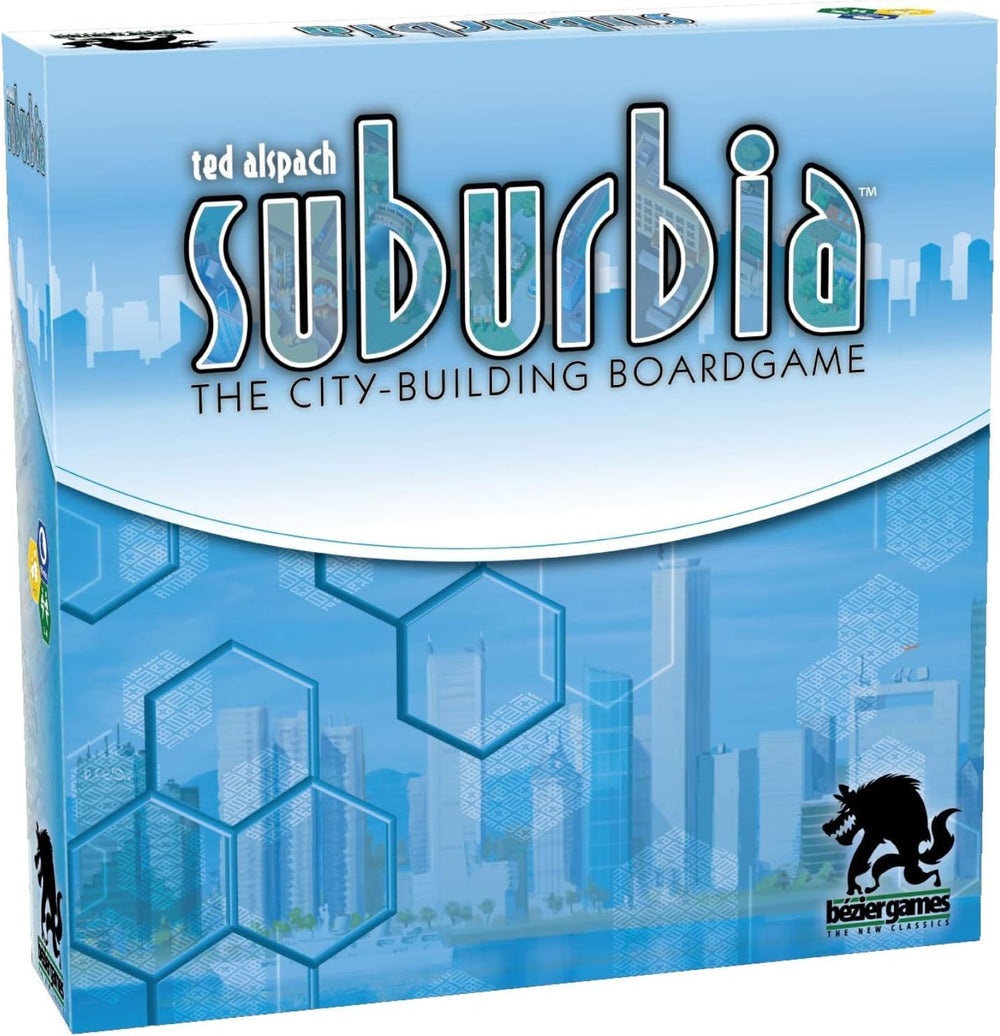 Bezier Games Suburbia board setup image for strategic city planning