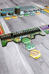 Bezier Games Suburbia special points image featuring landmarks and bonuses