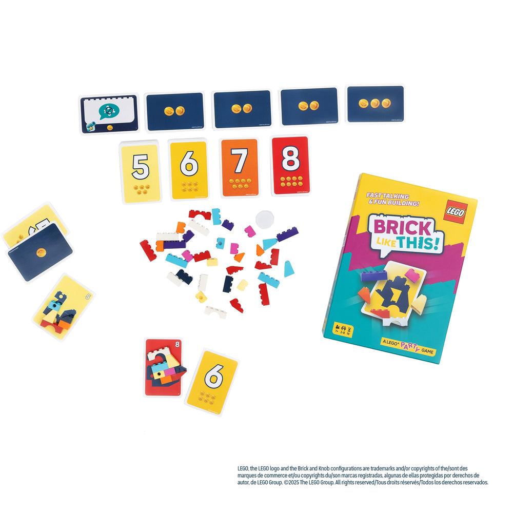 Bezzerwizzer Brick Like This Close up of shape cards ready for play.