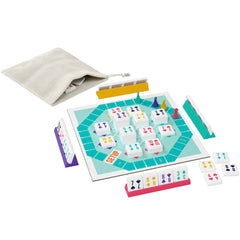 Close-up of card-like tiles forming complex sequences.