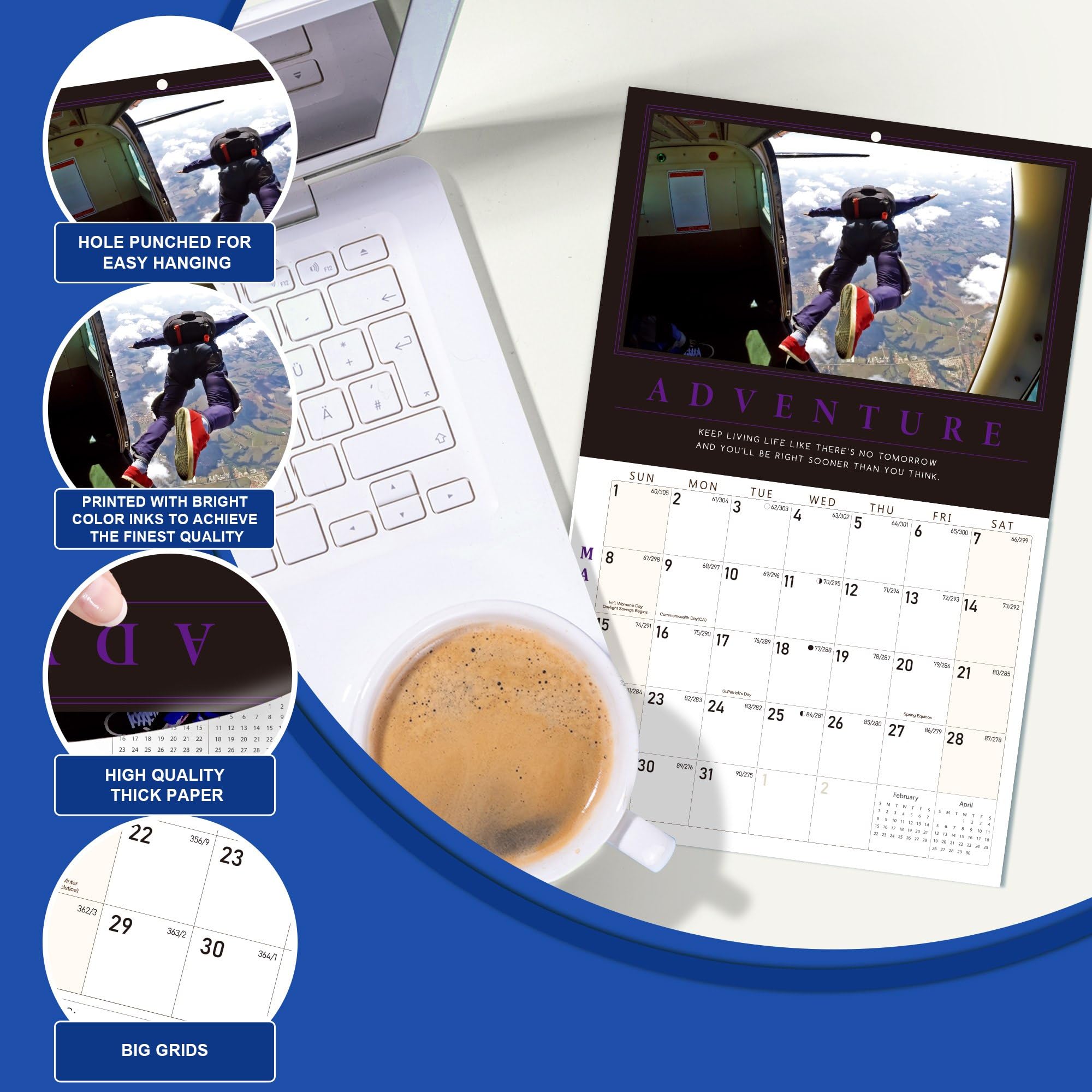 BFFPOSI Funny Calendar 2026 pre-marked holidays keeps scheduling simple.