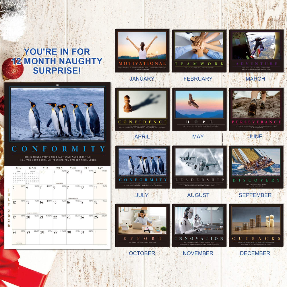 BFFPOSI Funny Calendar 2026 month grid provides space to plan deadlines.
